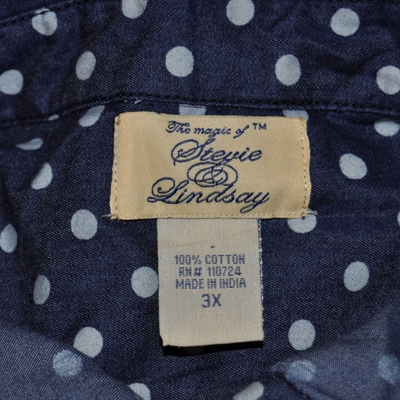 STEVIE & LINDSAY Polka-Dot Denim Shirt Dress [C9] - Picture 8 of 8